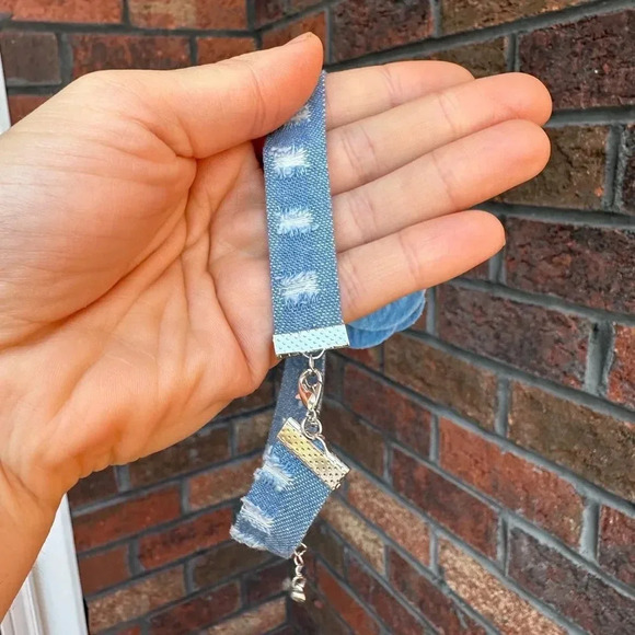 Denim Jeans Choker Necklace - Picture 7 of 8